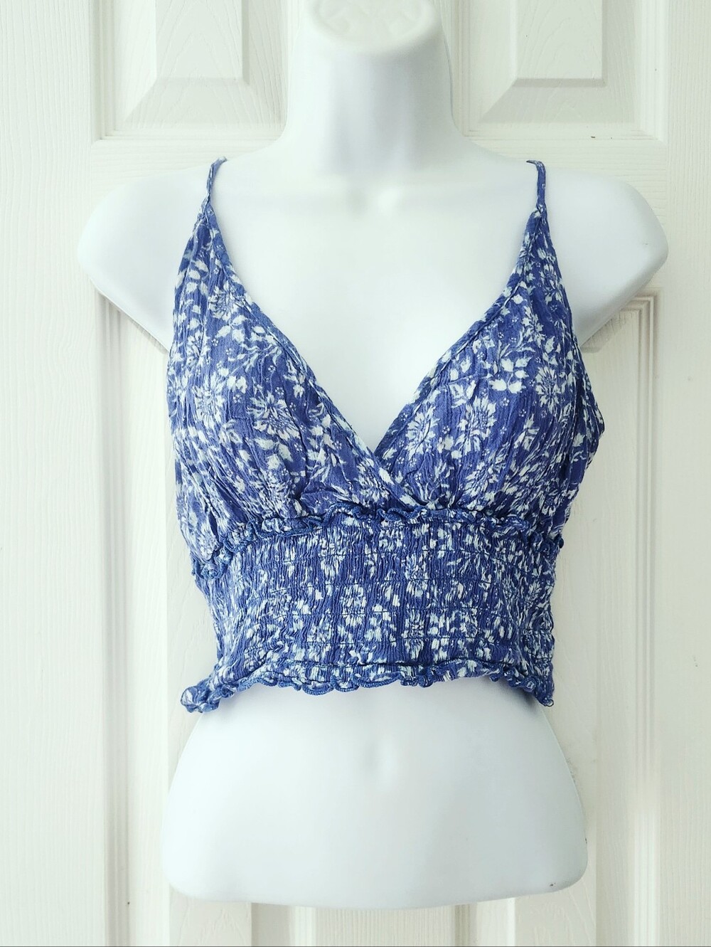 Patrons Of Peace Blue Floral Crop Top
